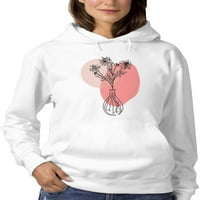 Cvjetovi i lišće vaze lineart hoodie žene -imaga -Shutterstock, žensko 3x -veliko