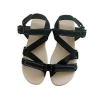 Plus sandale platforme Ženske cipele Ženske cipele Čvrsta boja Mekana kopča Ravna potpetica Rimske cipele Modne