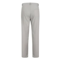 UORCSA hlače labave ležerne duge patentne zatvarače srednjeg uzdizanja gumbi za izvlačenje muške hlače sive