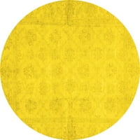 Ahgly Company zatvoreni okrugli orijentalni žuti moderni prostirke, 7 'krug