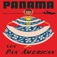 Marmont Hill Panama Pan Am Vintage Aviation Print na platnu