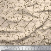 Bijela viskozna tkanina iz suhih grana drveća s tiska iz