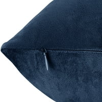 Clara Clark plišani čvrsti ukrasni mikrofiber kvadrat jastuka jastuka s umetanjem jastuka za kauč, mornarsko plava,