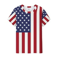 Ženske majice, modne ljetne majice s printom američke zastave 4. srpnja, ležerni puloveri s okruglim vratom, majica,