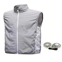 Paille muški kaput ventilator klimateća odjeća reflektirajući ljetni hlad prsluk hladni vanjski sivi + ventilator