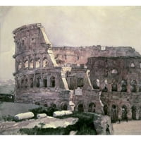 Surikov, Vasilij Black uokvirena suvremena muzejska umjetnička gravura pod nazivom Rimski Koloseum