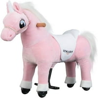 Dječji konj za jahanje jednorog za djecu plišane vožnje igračka ružičasta