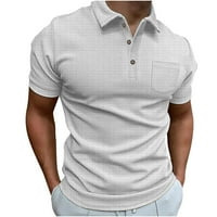 Muške poslovne košulje s reverom na kopčanje, izrez u obliku slova u, Kratki rukav, Udobna bluza za uredski rad,