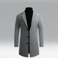 Rasprodaja Muški kaput jakna jesen zima novi stil Plus pamučna jednobojna Vuna poslovna radna odjeća s reverima