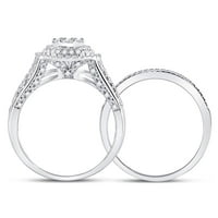10k bijelo zlato okrugli dijamantni svadbeni vjenčani prsten set cttw