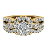 Set zaručničkih prstenova s dijamantnom petljom na dršci 1. - 1. Karat zlata 14k