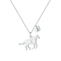 Konjski pokloni za djevojke Dainty nehrđajući čelik Dječji konjski srce Početna ogrlica Djevojka Konj Privjesak