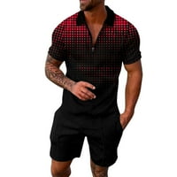 Muška ljetna ležerna bluza s patentnim zatvaračem s ovratnikom s kratkim rukavima Majica kratkih rukava odjeća
