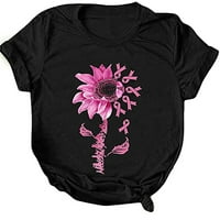 Fitorin majice za rak dojke za ženu- kratke rukave casual majice labave fit fall vrhovi smiješne tunične posade