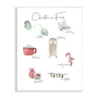 Stupell Insriješi božićna zabava Illtrirani predmeti Popis svečanih blagdanskih tradicija, 15, dizajn Lucille