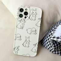 Kompatibilno s kućištem iPhonea, slatka ljupka kunića zečja zeca mekog udaranog pokrivača