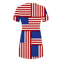 4. srpnja, modna haljina s američkom zastavom s okruglim vratom kratkih rukava, tunika, ljetni pulover za odmor