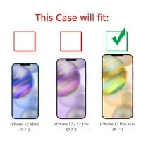 Slit-fit zaštitni slučaj telefona kompatibilan s iPhone Pro Max-om, s utikanim staklenim zaštitnikom zaslona