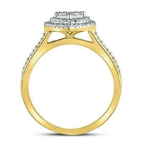 10KT žuto zlato dijamantni srčani svadbeni vjenčani prsten set cttw