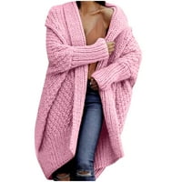 Itsun zimski kaputi za žene modni dugi rukavi casual džemper kardigan solidna bluza ružičasta m