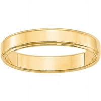 Zaručnički prsten od žutog zlata 10K ravan s stepenastim rubom, veličine 1,040