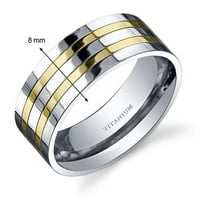Muški zaručnički prsten u srebrno žutoj boji od titana