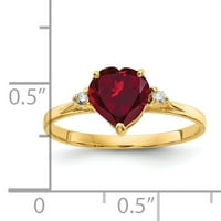 Primalno zlato karat žuto zlato laboratorij srca stvorio je rubin i dijamantni prsten