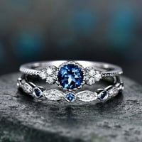 GoFJ Set izvrsno glatke površinske vjenčane trake legura jednostavna kubična cirkonija žena prstenovi šarm nakit