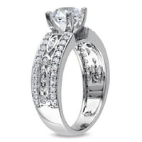 Donje zaručnički prsten s филигранью od bijelog hdz T. G. W., stvorena T. G. W. za žene, težine 1 karat, od čistog