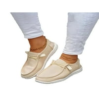 Welliumy Women Canvas Shoe Flats Slips na tenisicama Outdoor Comfort Cipe Cipele Voze prozračnu ležernu marecu
