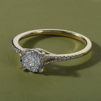 Imperijalno 10k žuto zlato 1 4CT TDW Dijamantni ovalni klaster zaručnički prsten