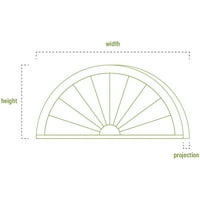 Ekena Millwork 34 W 15-3 8 H 2-3 4 P Vrhunac kapice glatka arhitektonskog stupnja PVC kombinacija Pediment