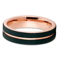 Zaručnički prsten od volframa od ružičastog zlata, volfram crni volfram prsten za muškarce i žene udobno pristajanje