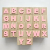 Farfi abecedni blok nordijski stil ukrasnog borovog drva prijenosno englesko pismo drveni blok ukras kuće