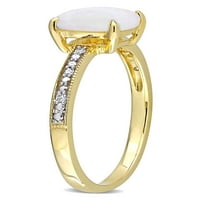 1- Carat T.G.W. Opal i dijamantni prsten od 10kt žutog zlata