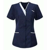 Proljetni topovi za žene, zaštitna odjeća za medicinske sestre klinike, majica za njegovatelje s izrezom u obliku