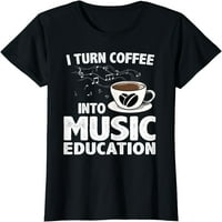 Smiješna majica učitelja glazbe za žene i muškarce glazbenike, ljubitelje kave