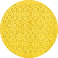Tradicionalne perzijske prostirke u žutoj boji koje se mogu prati u perilici rublja, tvrtke Airbender, okruglog