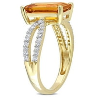 1- Carat T.G.W. Madeira Citrine i Carat T.W. Dijamantni 14KT zaručnički prsten žutog zlata