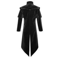 Muški casual kaputi i jakne u A-listi-jednobojni gotički kaput za Noć vještica dugih rukava s ovratnikom, Vintage