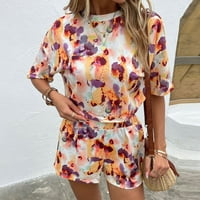 Ženski ljetni setovi s printom majica kratkih rukava za plažu kratke hlače Ženska boho ulična odjeća