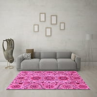 Moderne pravokutne apstraktne ružičaste prostirke za prostore tvrtke, 8' 12'