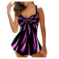 Ženski kupaći kostim Plus size ženski Tankini veliki bikini set dvodijelni kupaći kostim za plažu s digitalnim