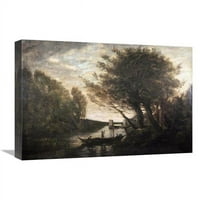 Globalna galerija u. Veslanje do obale art tiska-Jean-Baptiste-Camille Corot