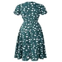 Ženska ljetna haljina od šifona s kratkim rukavima S cvjetnim printom u obliku slova u & & ležerna Elegantna duga