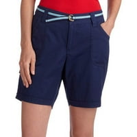 Ženski pamučni keper 7. Bermuda teretne kratke hlače