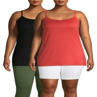 Terra & Sky Women's Plus Size Dužina tunike Svakodnevna esencijalna cami, paket