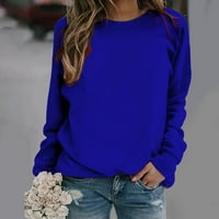 Dukserice za žene Plus Size dugih rukava jednobojna modna ležerna bluza s kapuljačom i džepom pulover majice džempera