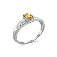 Jewelersclub Citrine Ring nakit za rođenje - 0. Karat Citrine 0. Nakit za srebrni prsten od sterlinga s bijelim