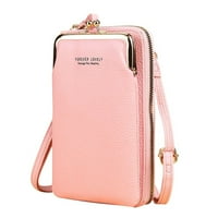 Vruća moda veliki kapacitet PU Kože Male crossbody torbe za torbama za ramena Torbe Telefonske torbice ružičaste